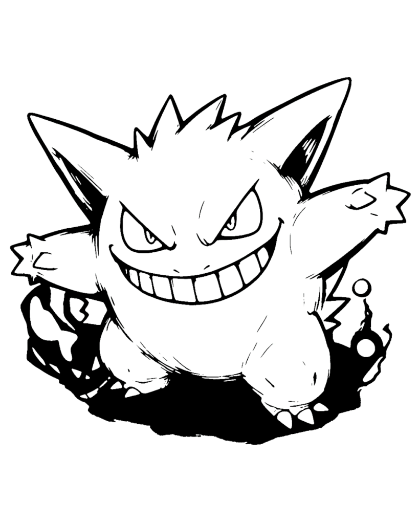 Gengar Coloring Page