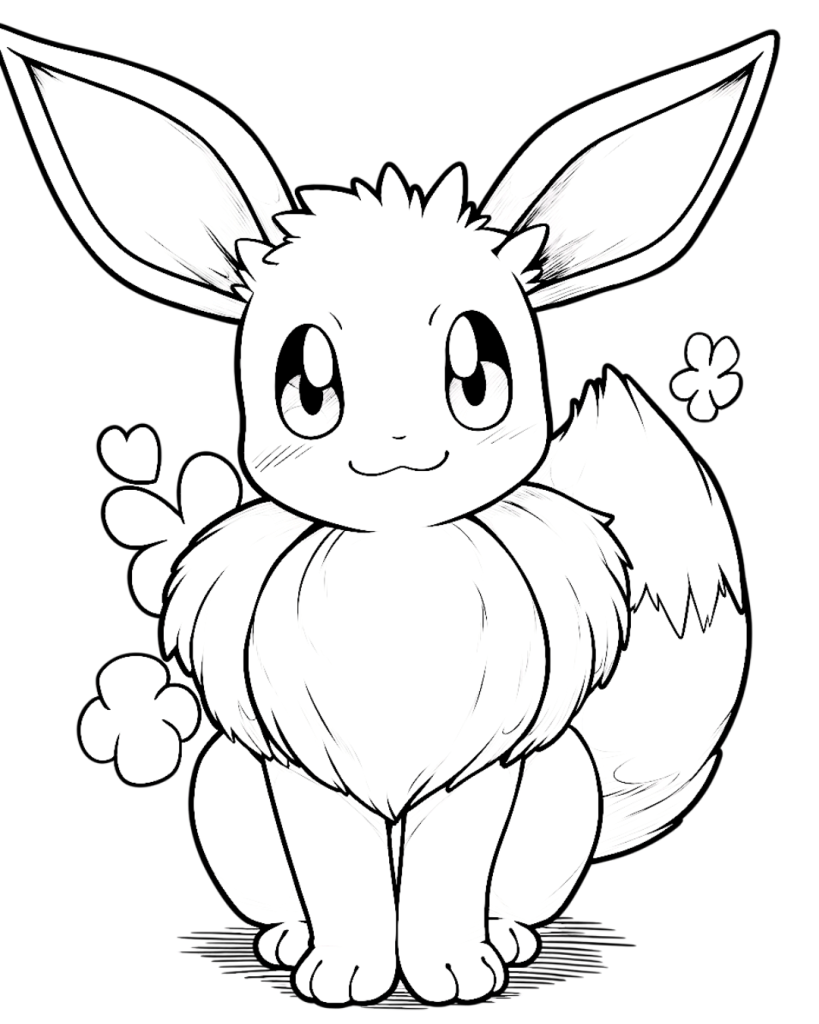 Cute Pokemon Eevee Coloring Page