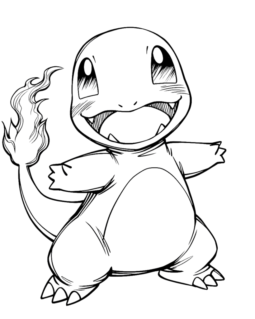 Cute Charmander Coloring Page