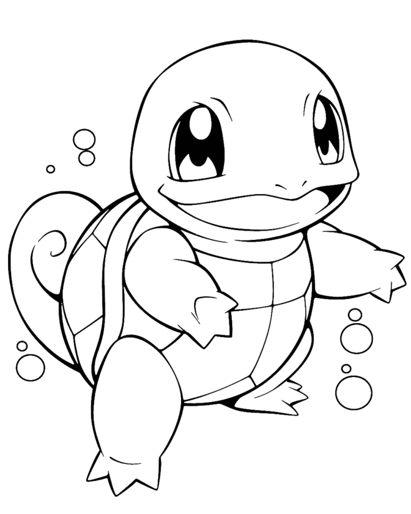 Adorable Squirtle Coloring Page