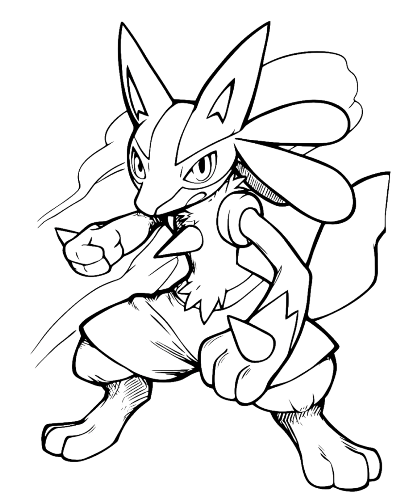 Cute Lucario Coloring Page