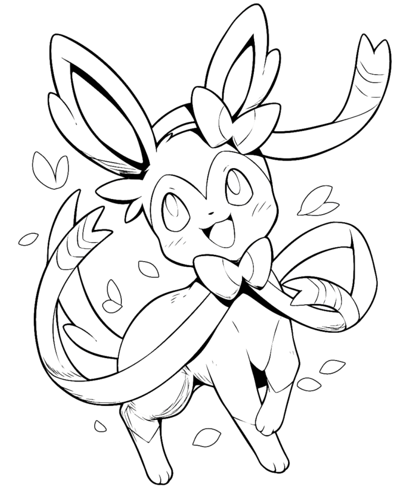 Kawaii Sylveon Coloring Page