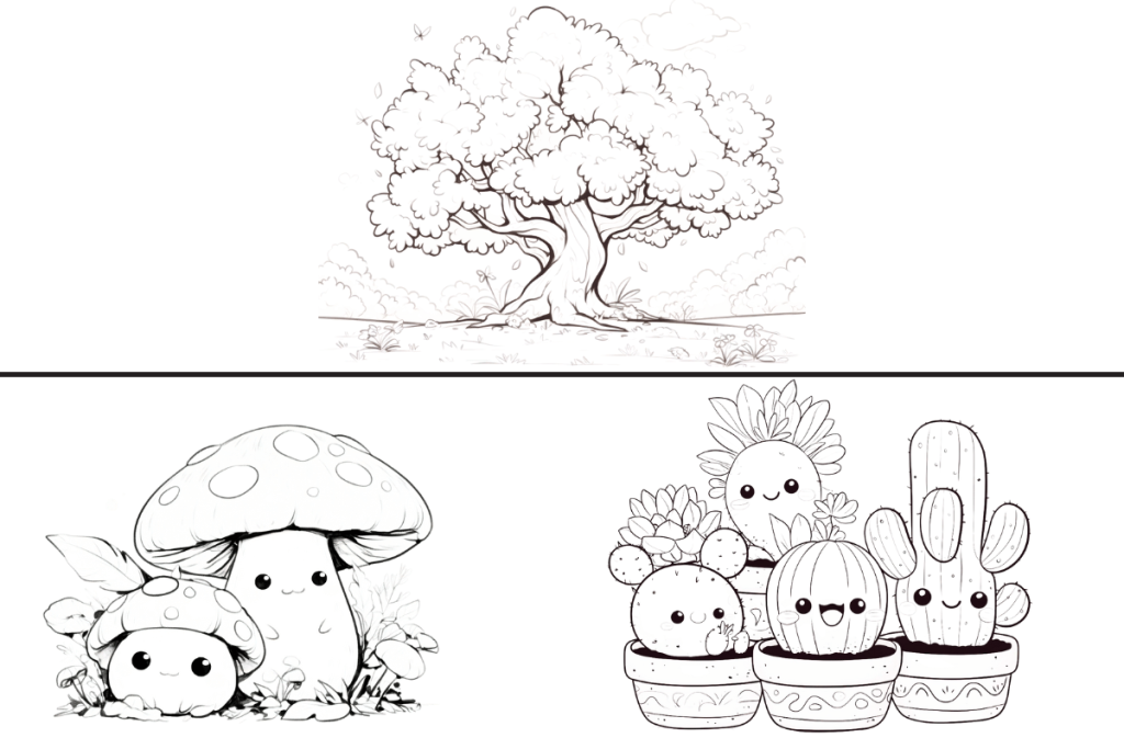 Cute Nature Coloring Page