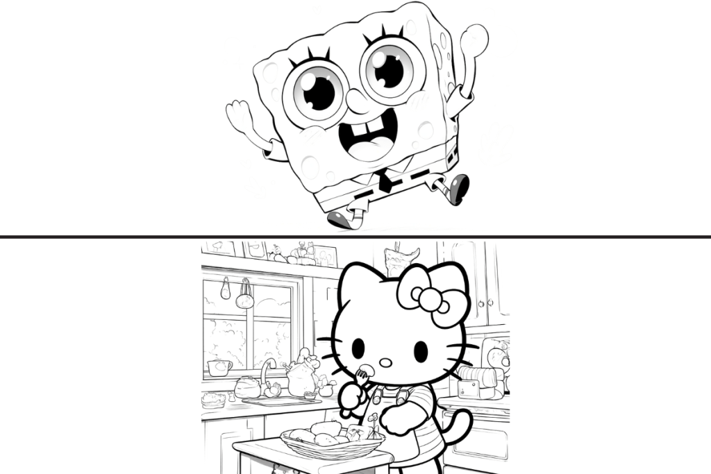 Cute cartoon coloring page