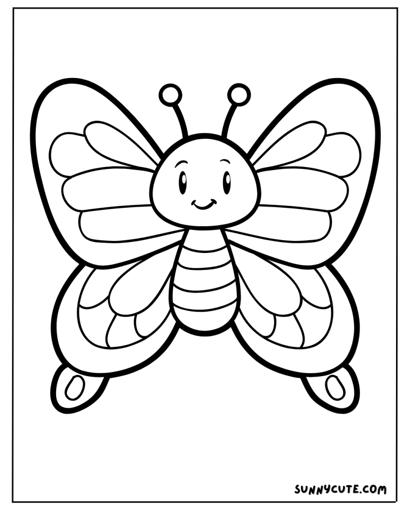 Cute butterfly coloring page