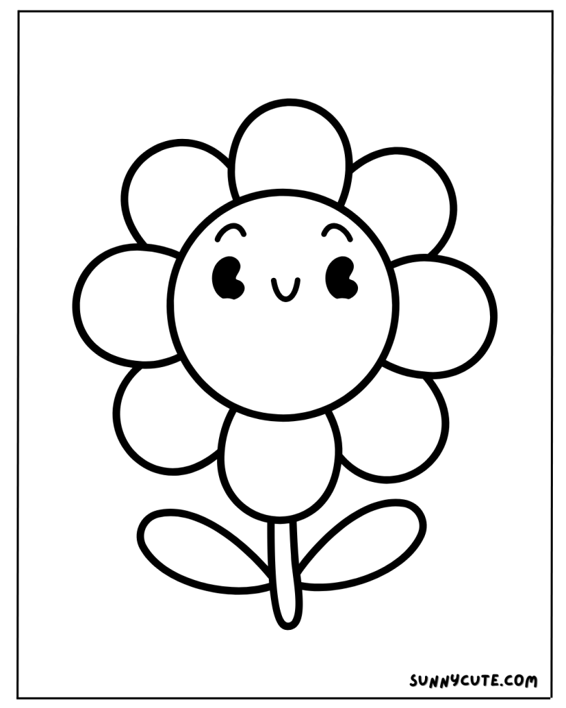 Cute Flower Coloring Page