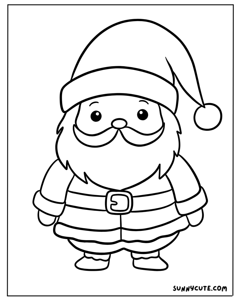 Cute Santa Coloring Page