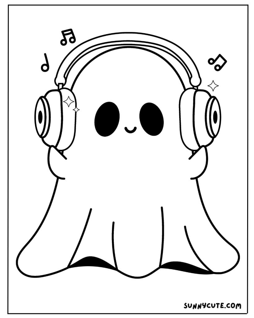 Cute Ghost Coloring Page