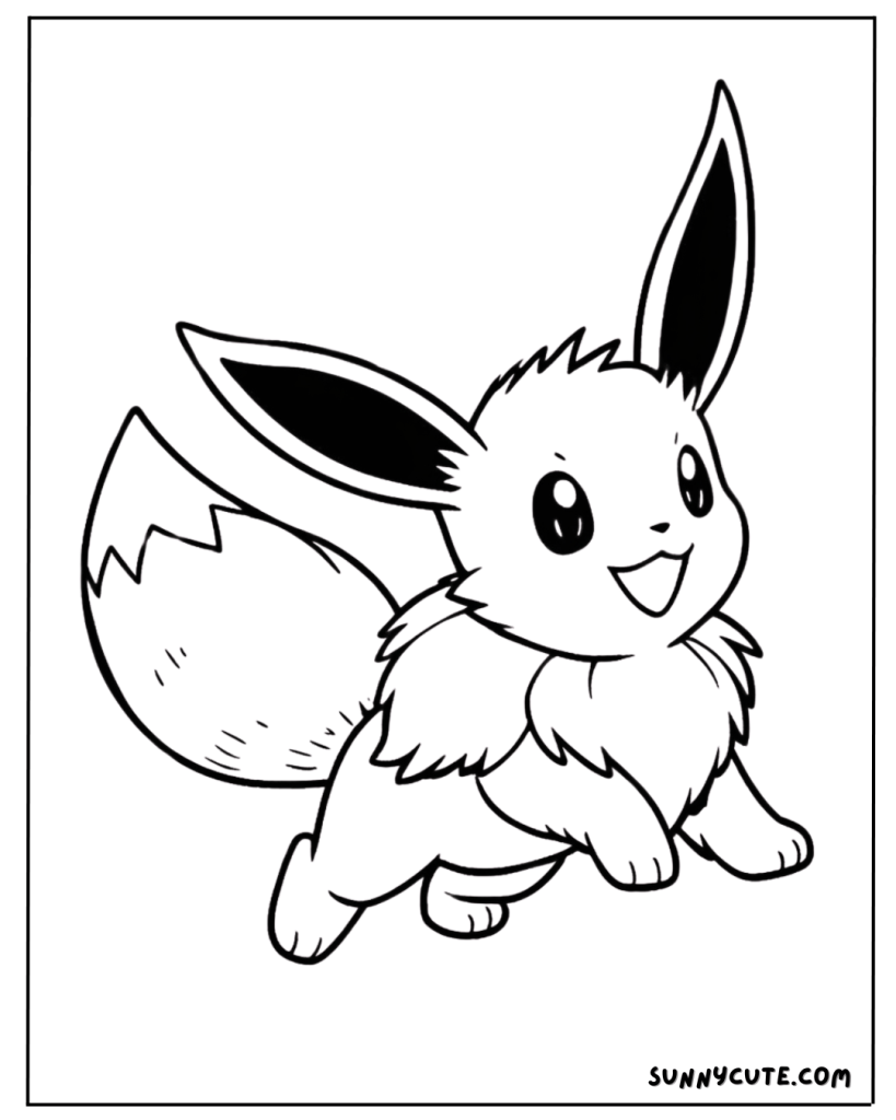 Cute Eevee Coloring Page