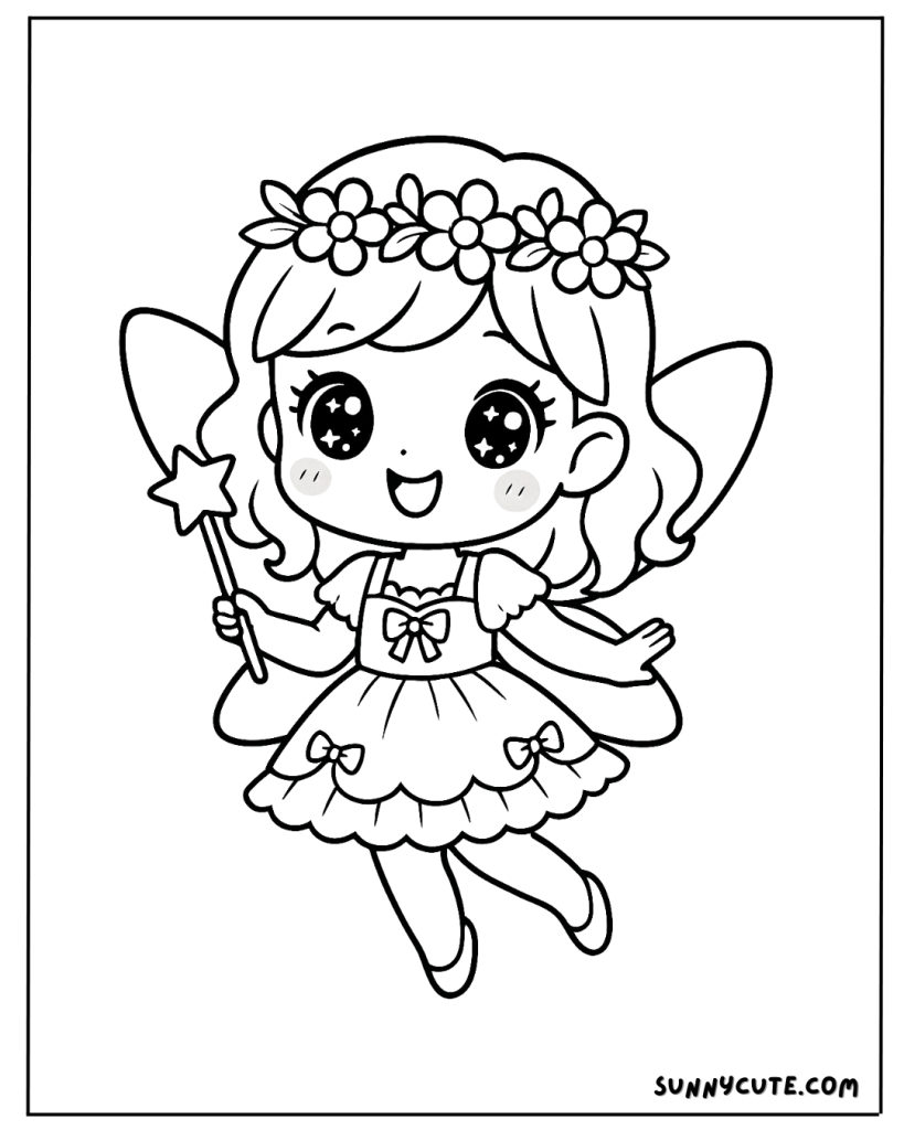 Cute Fairy Coloring Page