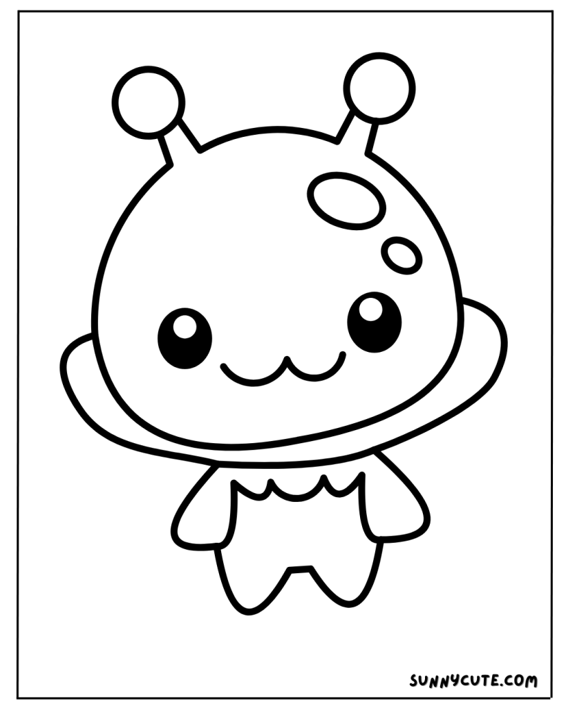 Cute Alien Coloring Page