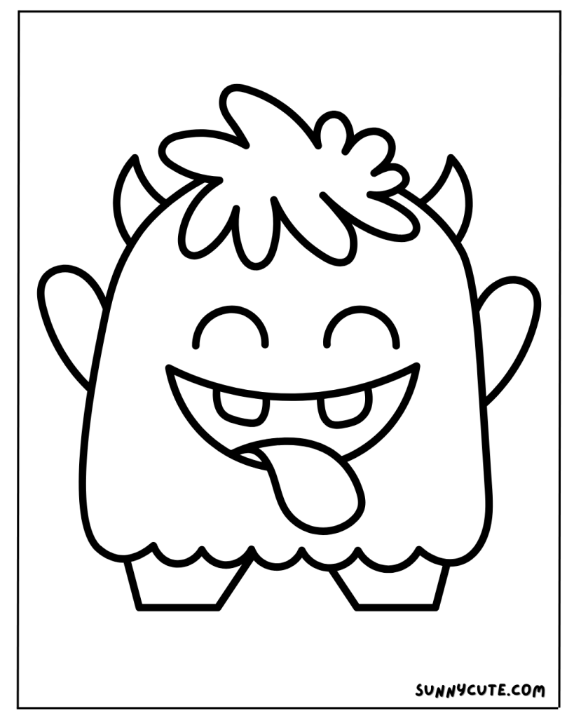 Cute Monster Coloring Page