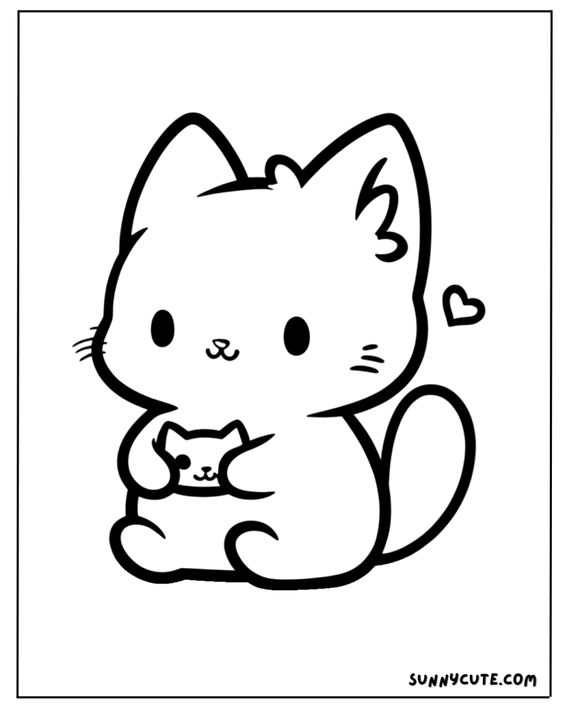 Cute Kitten Coloring Page