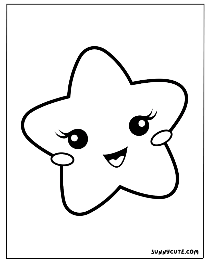 Cute Star Coloring Page