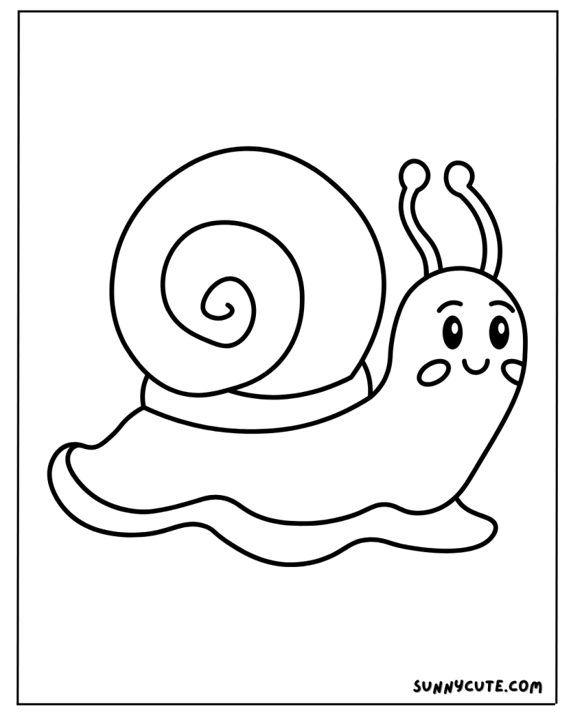 Cute Snail Coloring Page