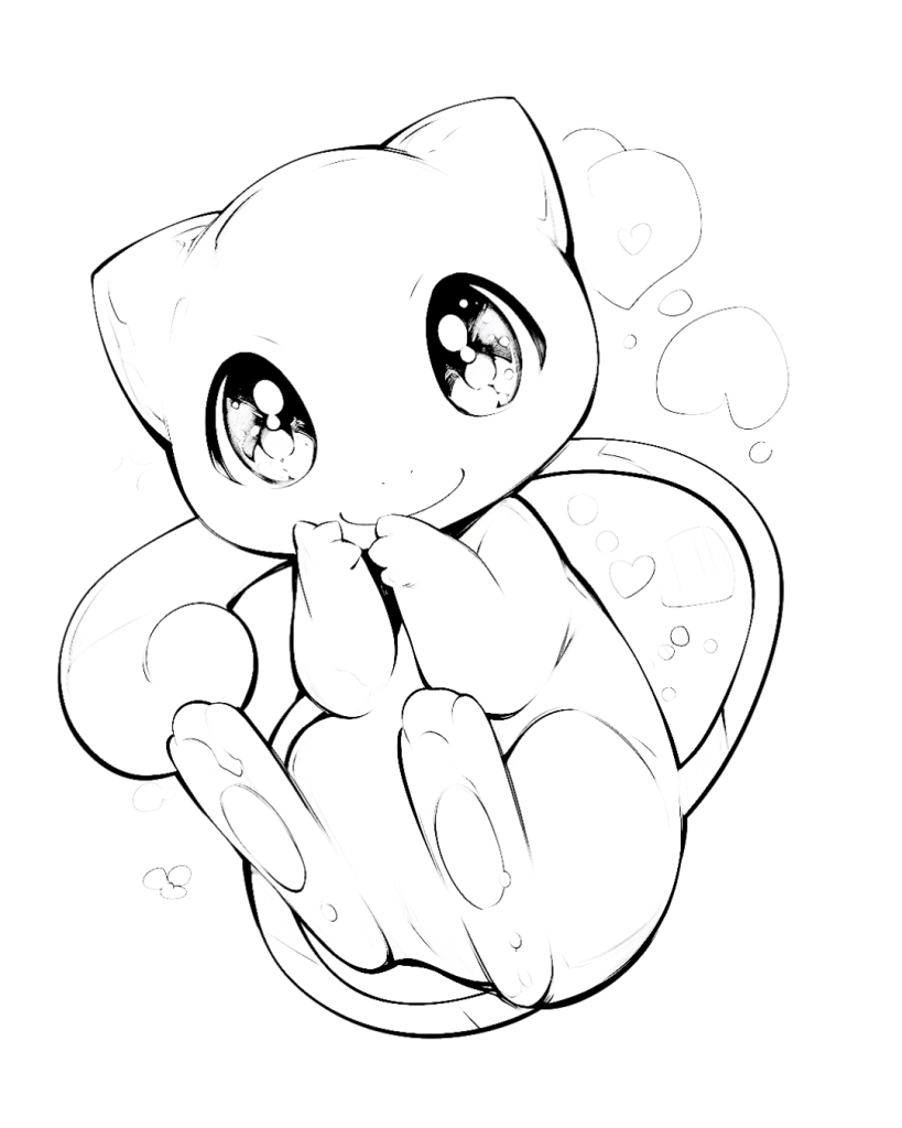 Cute Mew Coloring Page