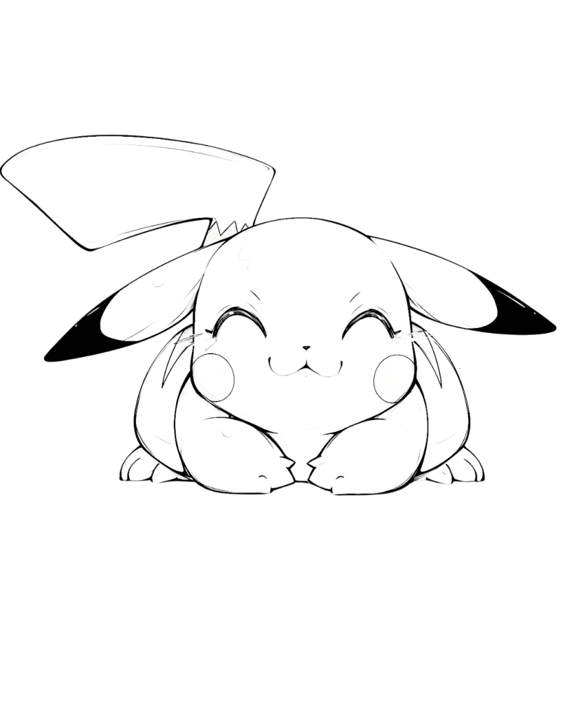 Kawaii Girl Pikachu Coloring Page