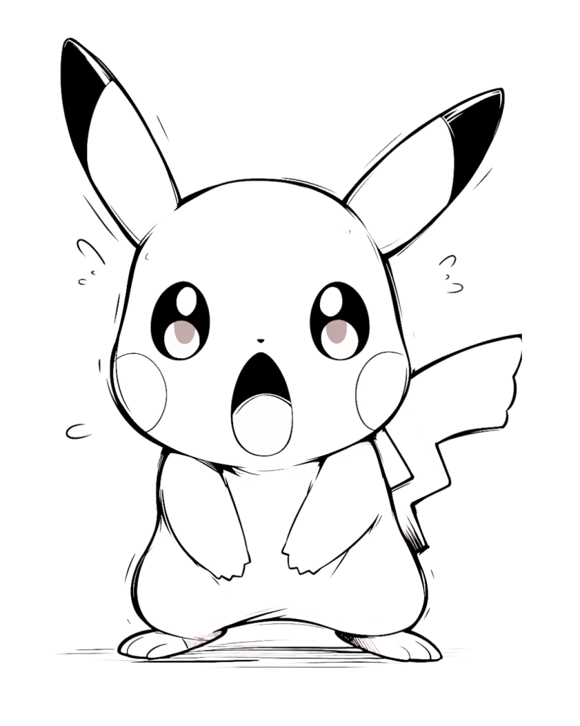 Surprised Pikachu Coloring Page