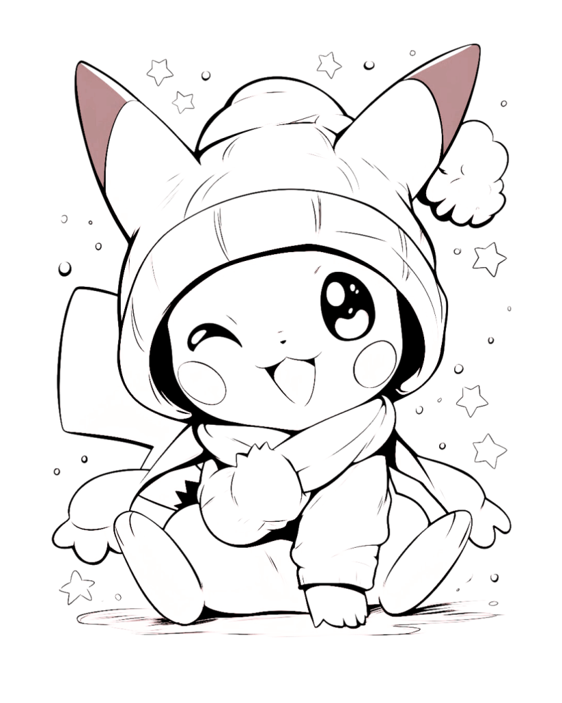 Chibi Pikachu Coloring Page