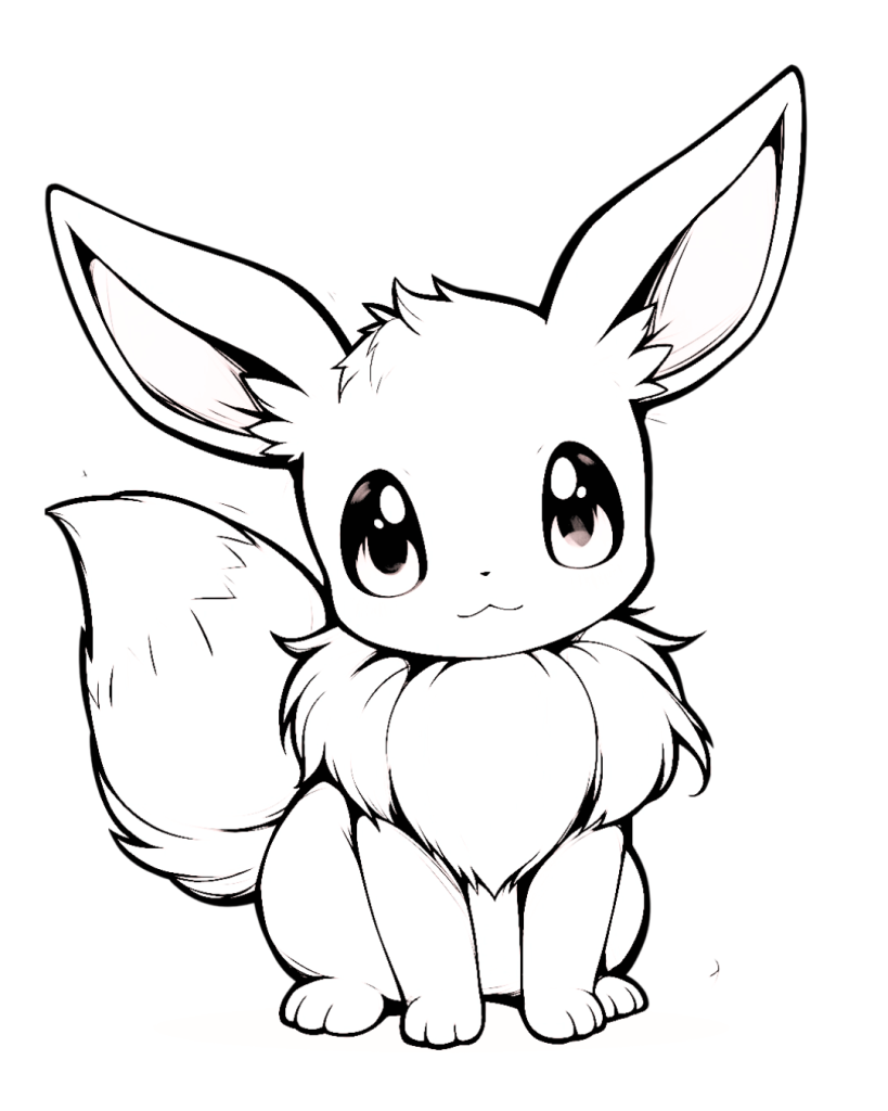 Chibi Eevee Coloring Page