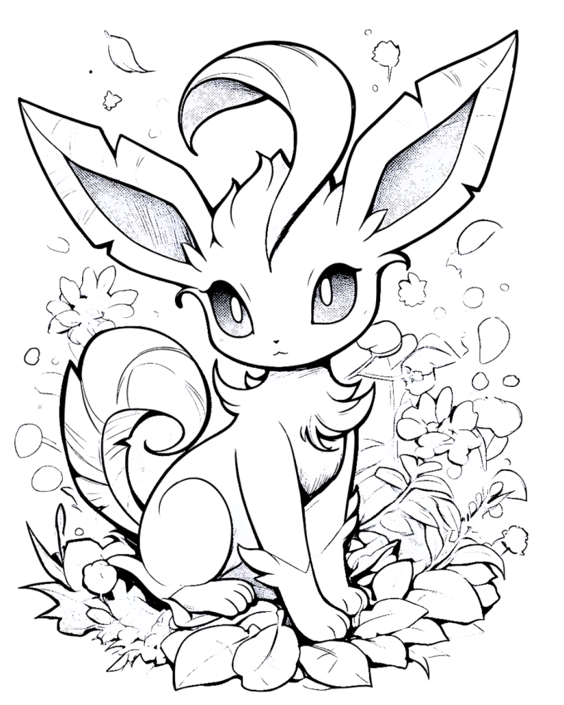 Cute Leafeon Coloring Page