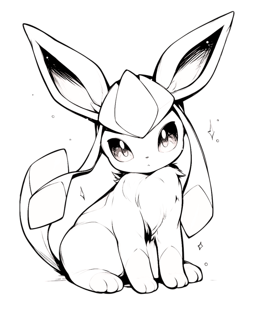 Cute Glaceon coloring page