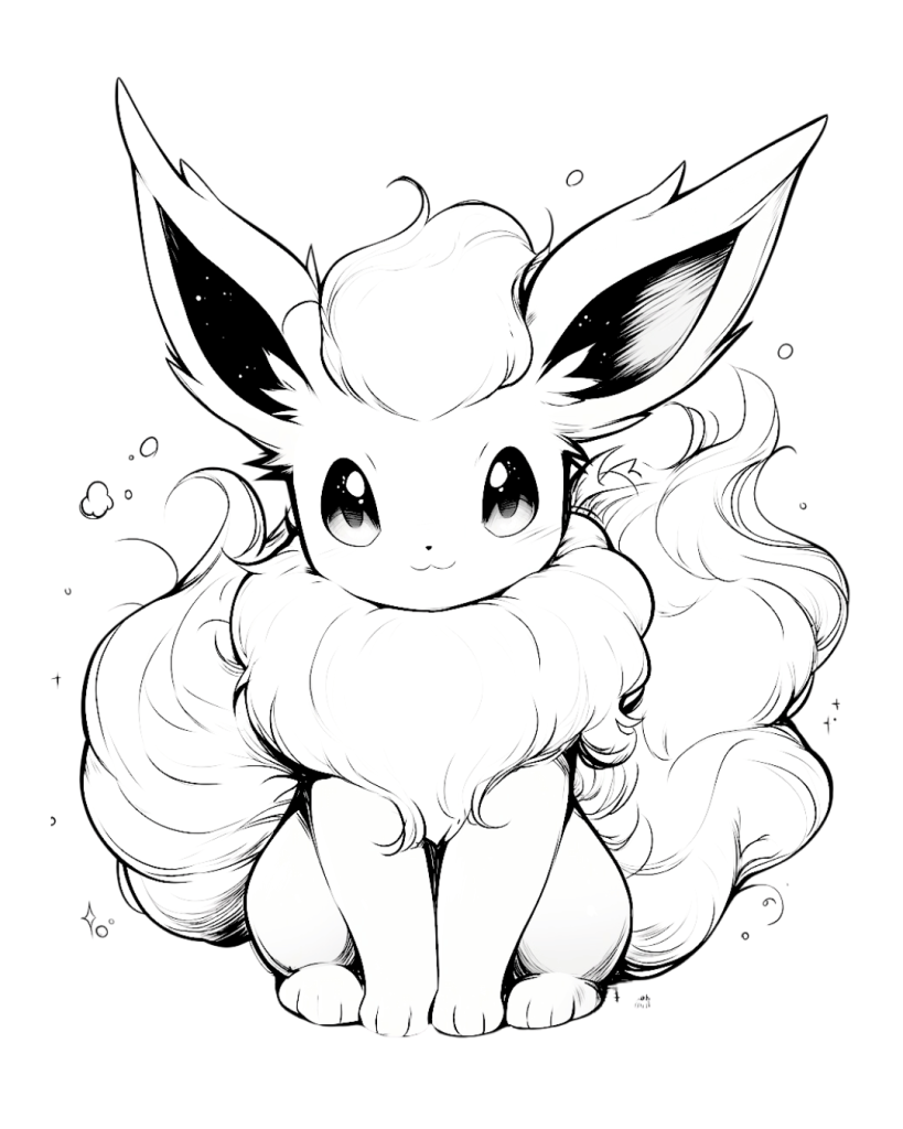 Cute Flareon Coloring Page