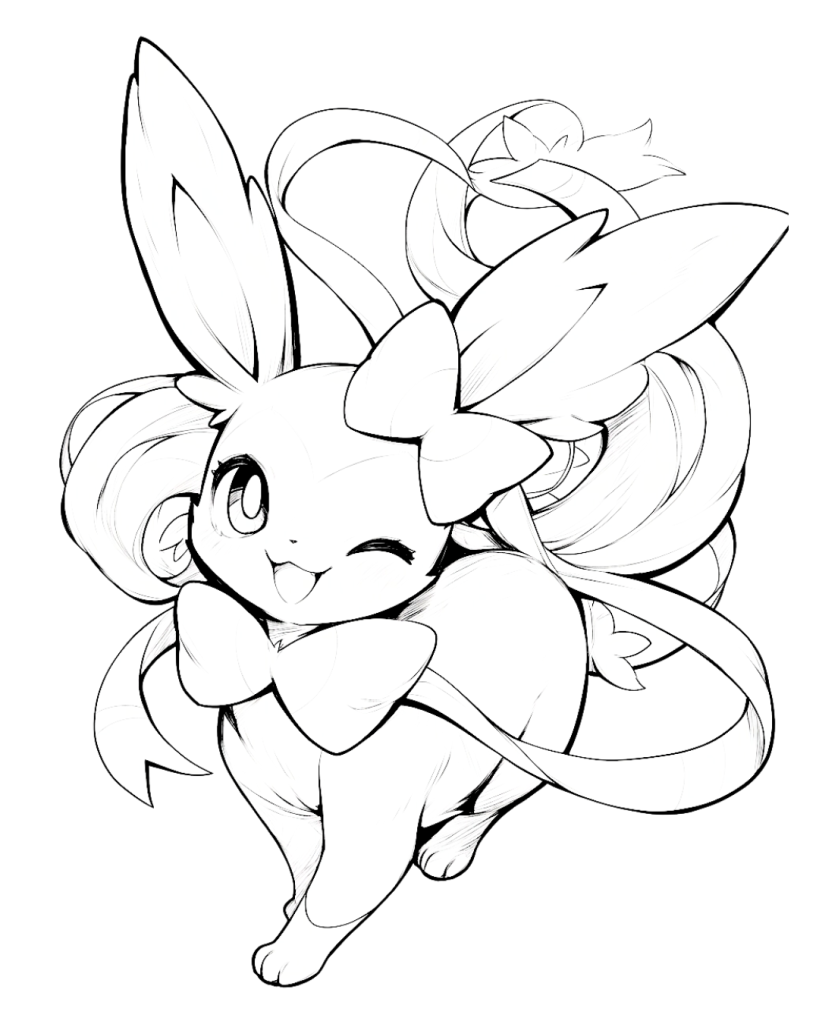 Cute Sylveon Coloring Page