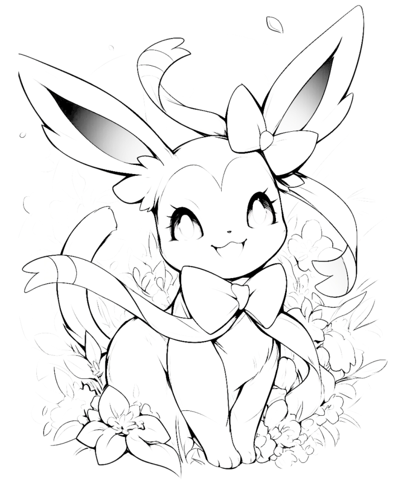 Charming Sylveon Coloring Page