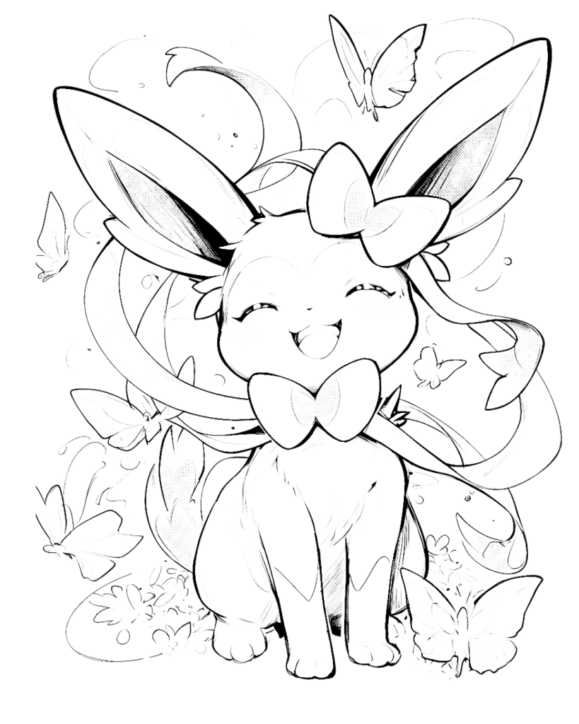 Kawaii Sylveon with butterflies