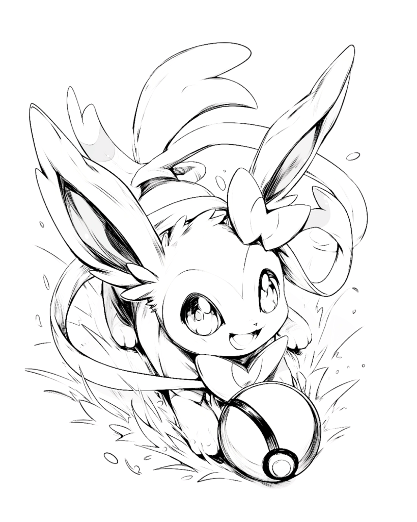 Sylveon play with pokeball