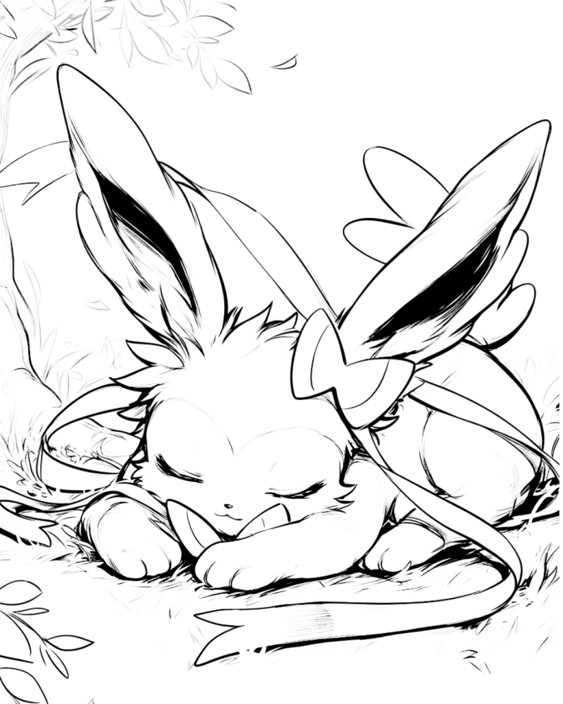 
Sleeping Sylveon in Forest