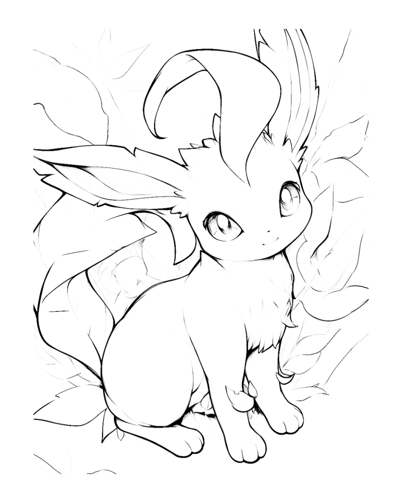 Cute Leafeon Coloring