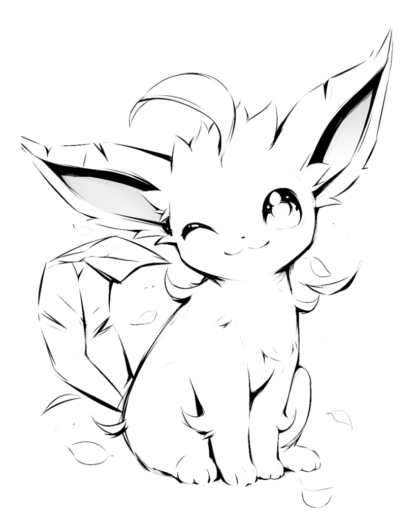 Baby Leafeon Coloring Page