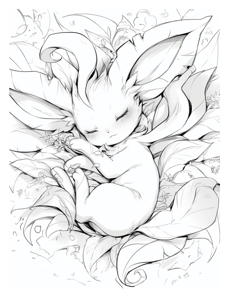 Sleeping Leafean Coloring Page