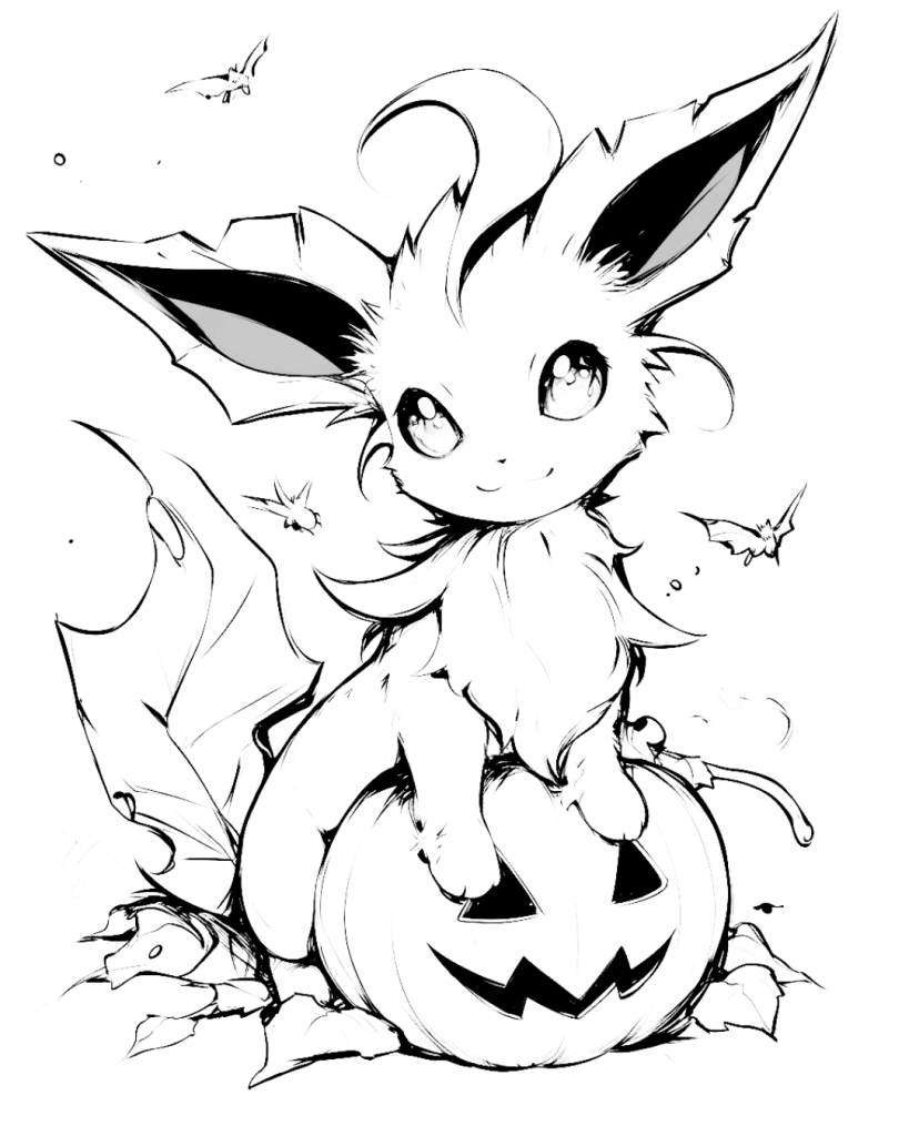 Leafeon pumpkin coloring page