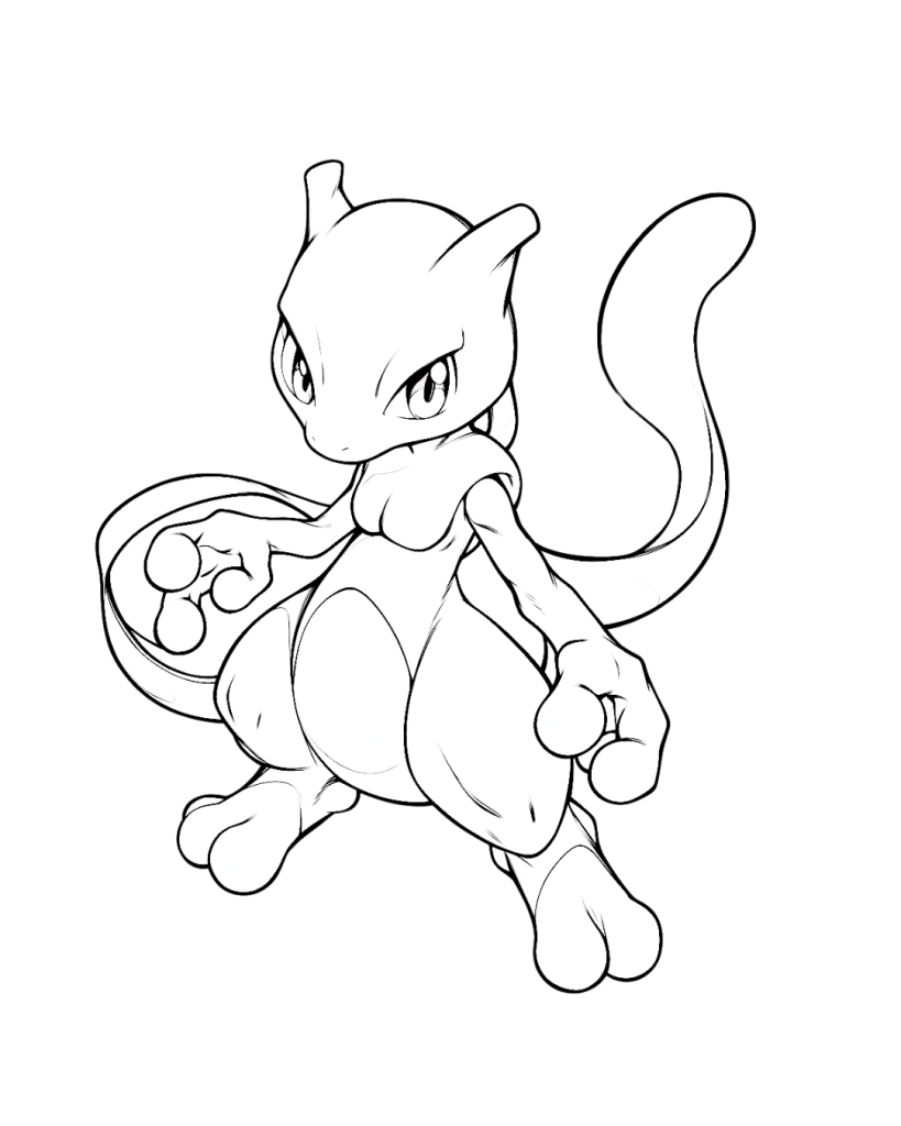 Baby Mewtwo coloring page