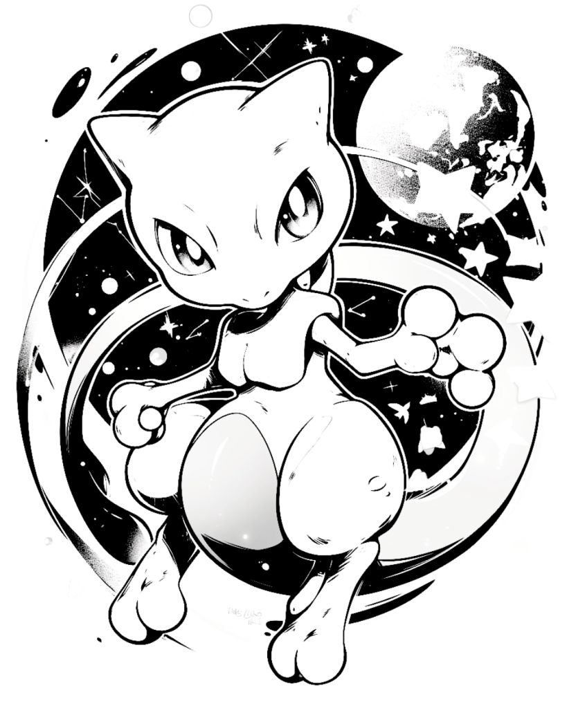 Cute Chibi Mewtwo Coloring Page