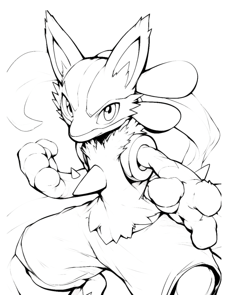 Adorable Lucario Coloring Page