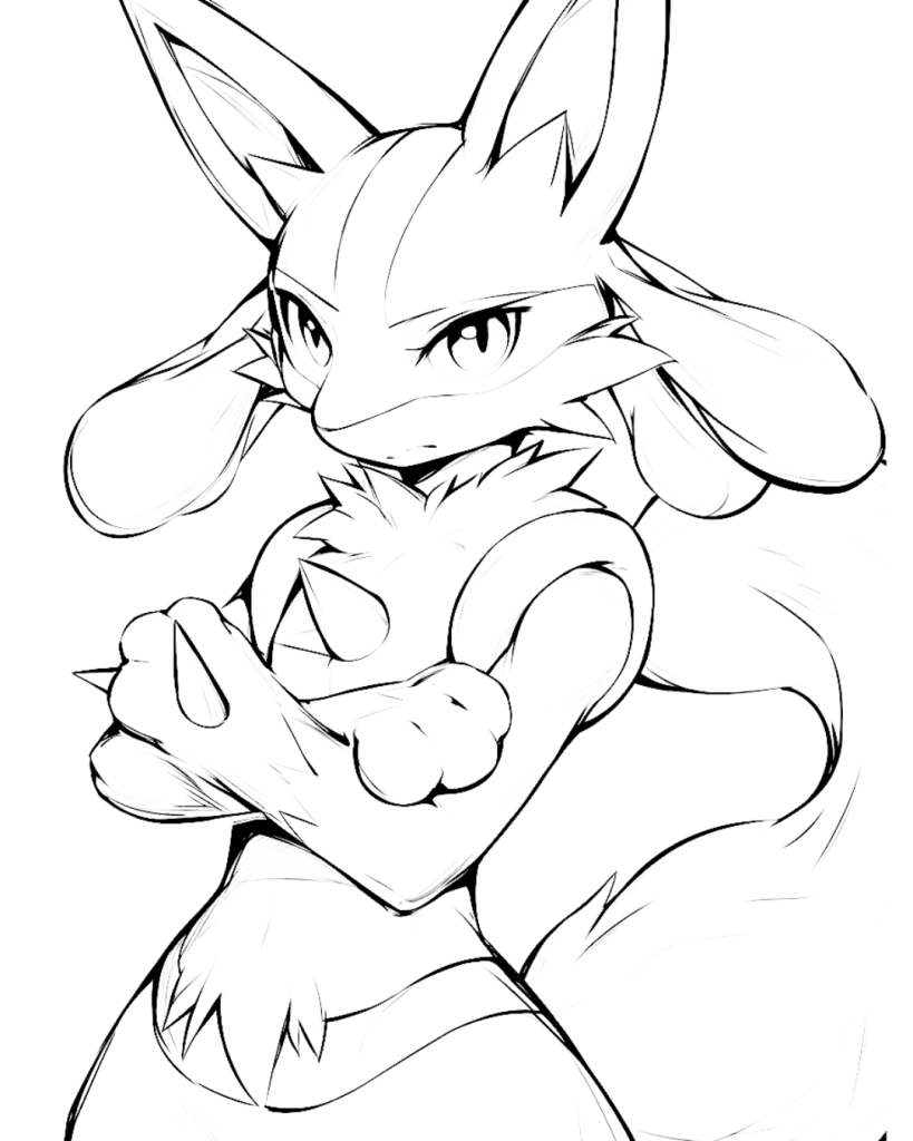 Cute Female Lucario Coloring Page