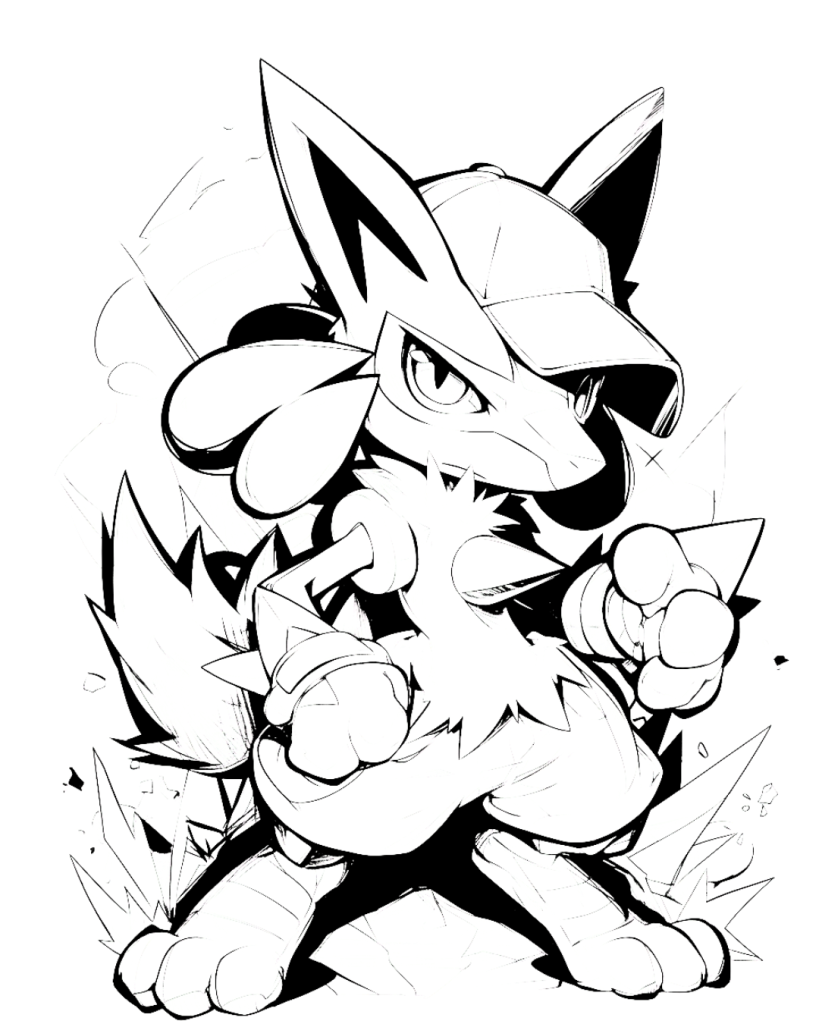 Chibi Lucario coloring Page