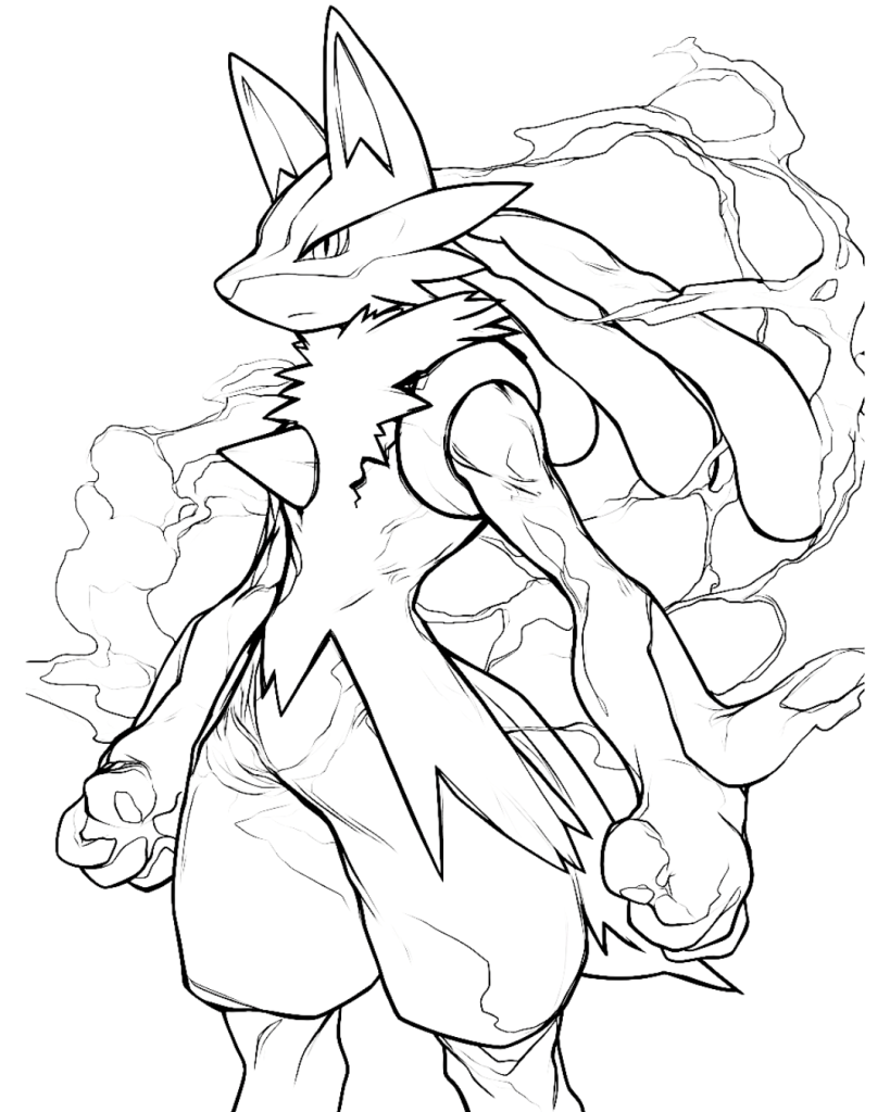 Mega Lucario Coloring Page