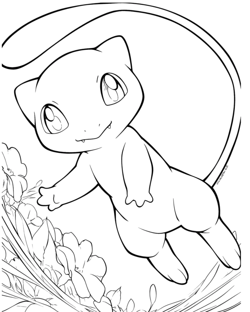 Adorable Mew Coloring Page