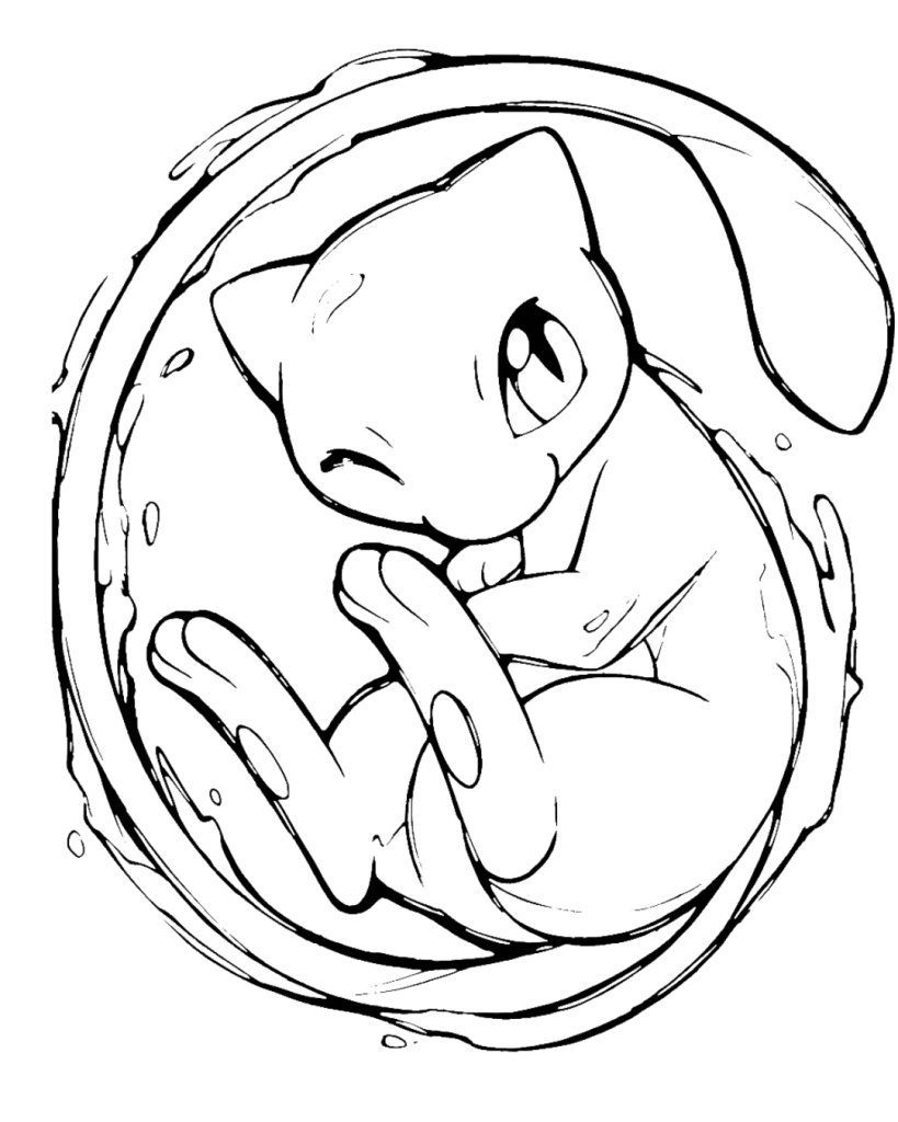 Cute Mew Coloring Page