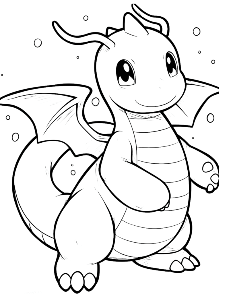 Cute Dragonite Coloring Page