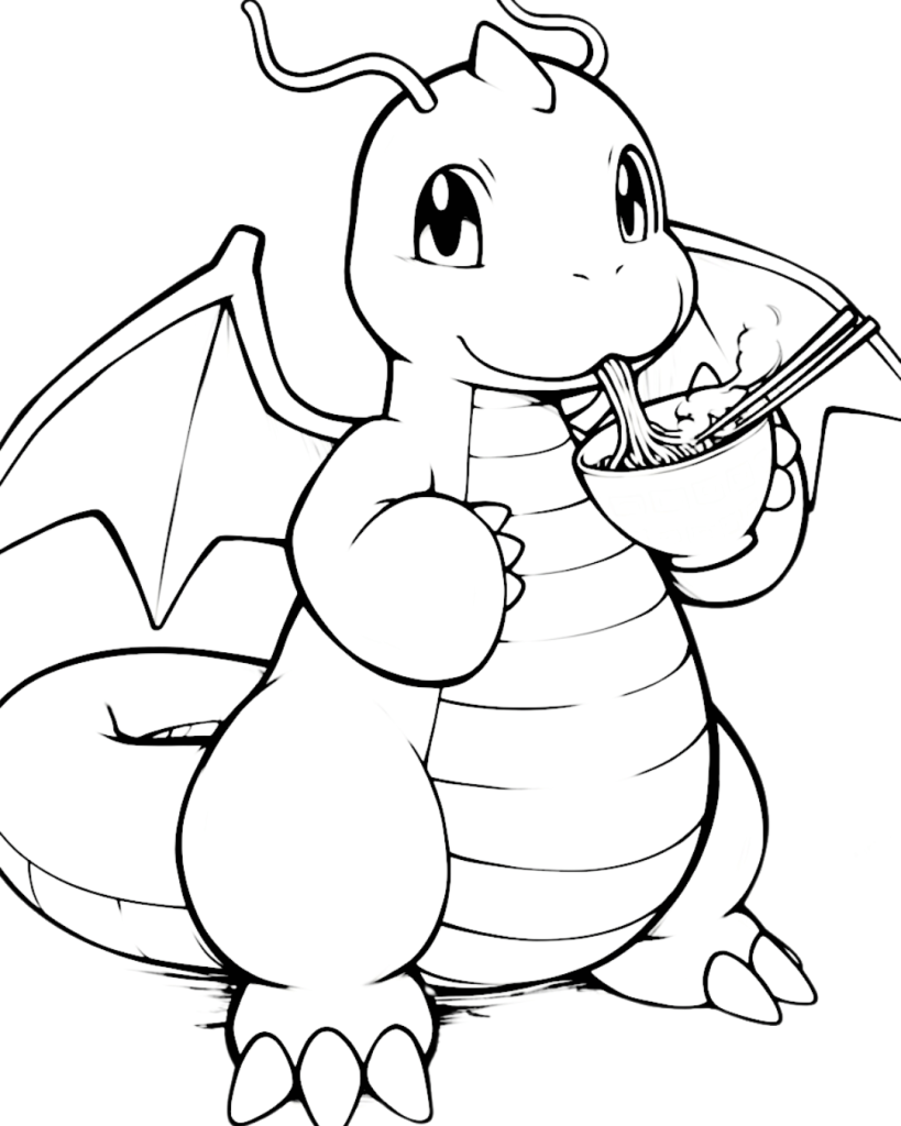 Dragonite Eating Ramen