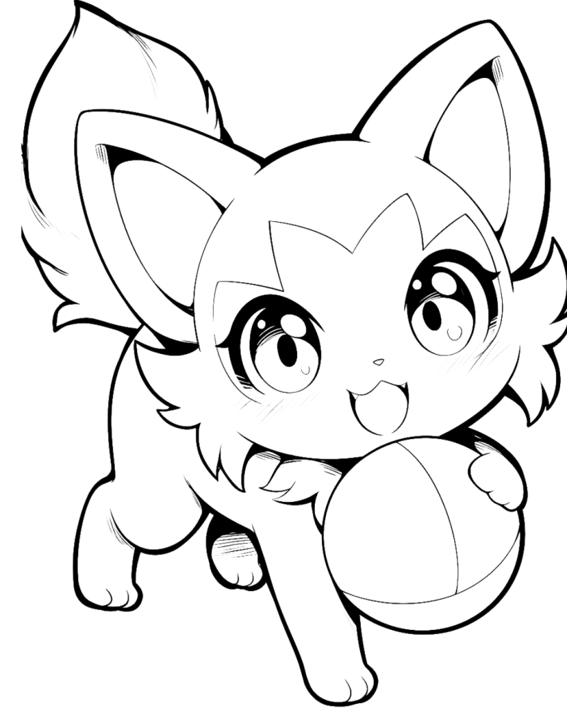 Cute Sprigatito Coloring Page