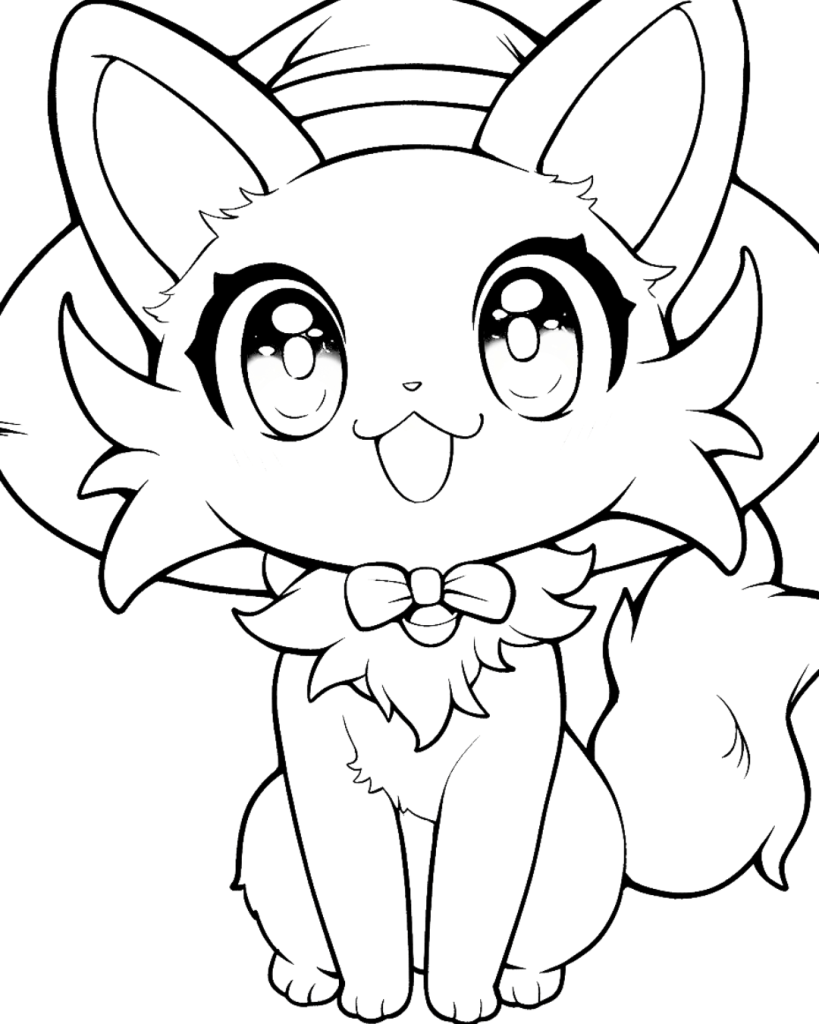 Sprigatito with Hat Coloring Page