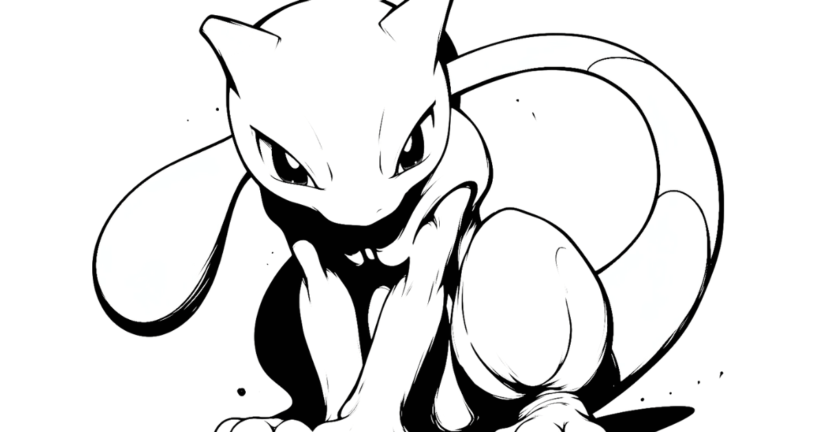 Cute Mewtwo Coloring Pages: Free PDF Printables