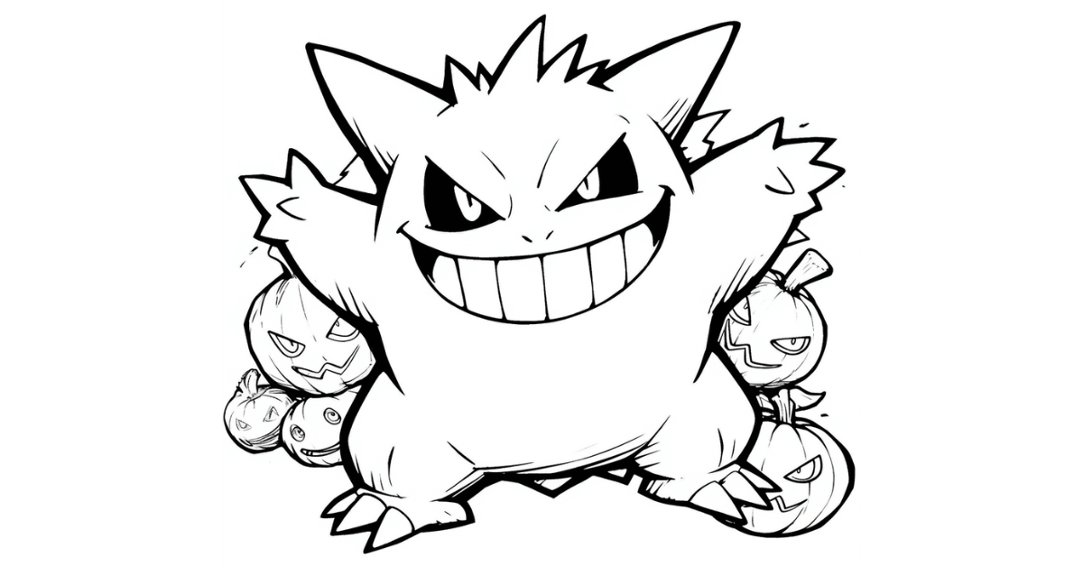 Cute Gengar Coloring Pages: Free PDF Printables